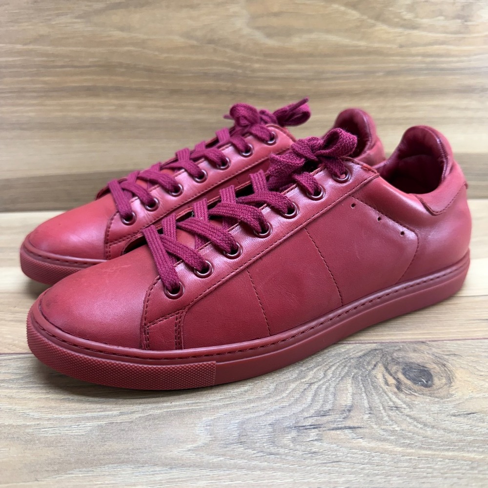 IRO Red Leather Low Top Sneakers Womens 8.5 EU 39 Everyday Casual Modern